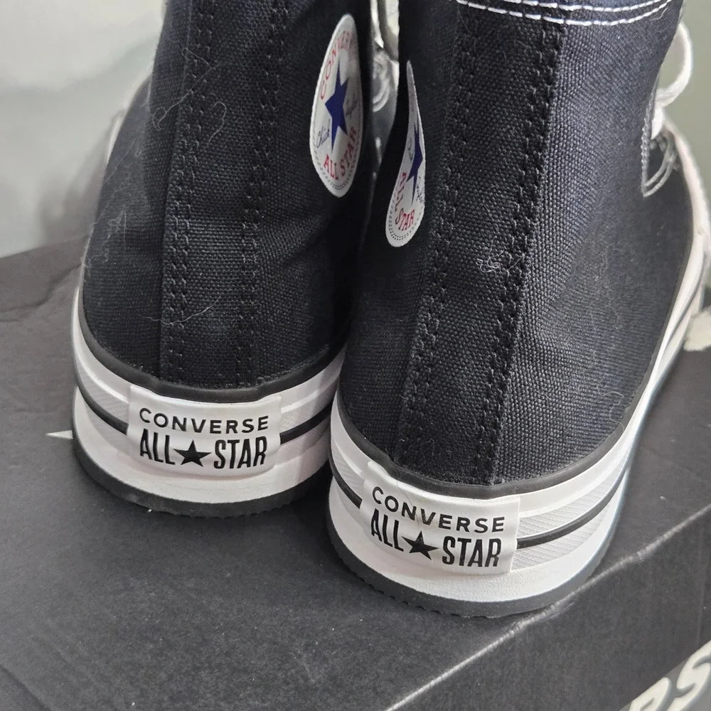 Converse Chuck Taylor NEW All Star EVA Lift Platform High Top Black Youth 3 NIB